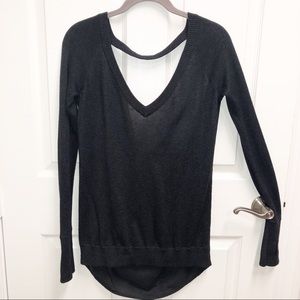 LULULEMON Unity Black Pullover Drape Back Sweater